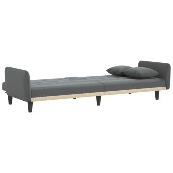 ARDEBO.de - Schlafsofa mit Getränkehaltern Dunkelgrau Stoff