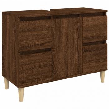 3-tlg. Badmöbel-Set Braun Eichen-Optik Holzwerkstoff