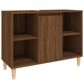 3-tlg. Badmöbel-Set Braun Eichen-Optik Holzwerkstoff