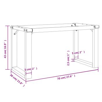 Couchtischbeine O-Gestell 70x30x43 cm Gusseisen