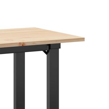 Esstisch O-Gestell 80x50x75 cm Massivholz Kiefer und Gusseisen