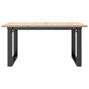 Couchtisch O-Gestell 80x80x45cm Massivholz Kiefer und Gusseisen