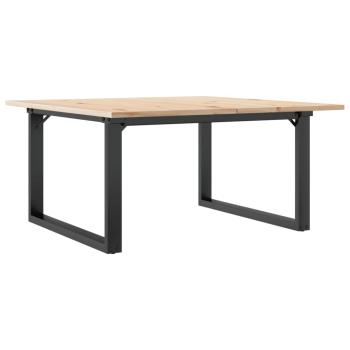 Couchtisch O-Gestell 80x80x45cm Massivholz Kiefer und Gusseisen