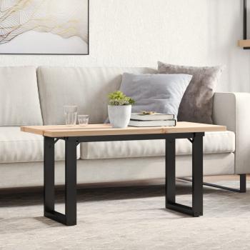 ARDEBO.de - Couchtisch O-Gestell 90x40x45,5cm Massivholz Kiefer & Gusseisen