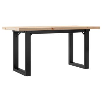 Couchtisch O-Gestell 90x40x45,5cm Massivholz Kiefer & Gusseisen