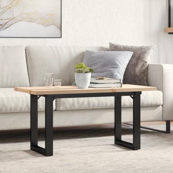 ARDEBO.de - Couchtisch O-Gestell 100x50x45,5 cm Massivholz Kiefer Gusseisen