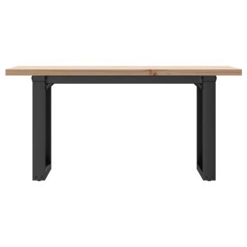 Couchtisch O-Gestell 100x50x45,5 cm Massivholz Kiefer Gusseisen