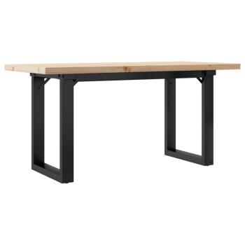 Couchtisch O-Gestell 100x50x45,5 cm Massivholz Kiefer Gusseisen