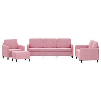 4-tlg. Sofagarnitur Rosa Samt