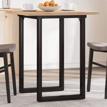 ARDEBO.de - Esstisch O-Gestell 60x60x75,5 cm Massivholz Kiefer & Gusseisen