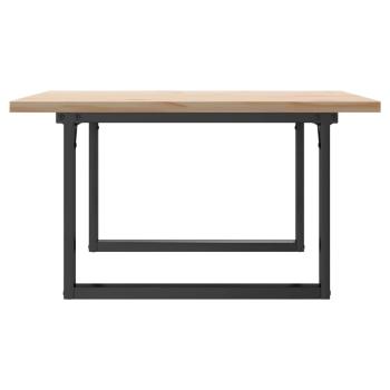 Couchtisch O-Gestell 80x80x45,5cm Massivholz Kiefer & Gusseisen