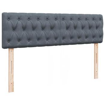 Ottoman-Bett mit Matratze & LEDs Dunkelgrau 140x200 cm Samt