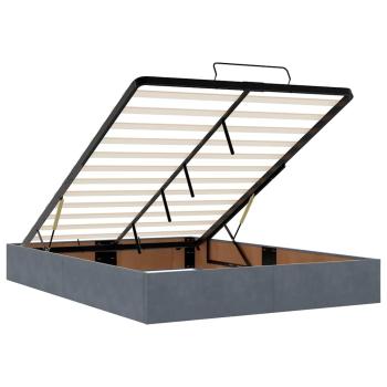 Ottoman-Bett mit Matratzen Dunkelgrau 140x200 cm Samt
