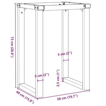 Esstisch-Gestell in O-Form 50x40x73 cm Gusseisen