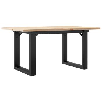 Couchtisch O-Gestell 80x50x40cm Massivholz Kiefer und Gusseisen