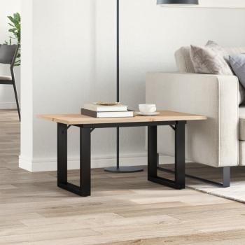 Couchtisch O-Gestell 80x50x40cm Massivholz Kiefer und Gusseisen