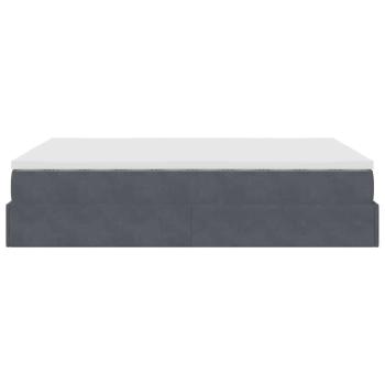 Ottoman-Bett mit Matratze Dunkelgrau 140x200 cm Samt