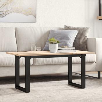 ARDEBO.de - Couchtisch O-Gestell 100x50x45 cm Massivholz Kiefer & Gusseisen