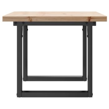 Couchtisch O-Gestell 80x50x40,5cm Massivholz Kiefer & Gusseisen