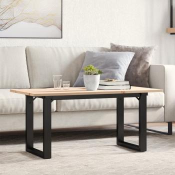 ARDEBO.de - Couchtisch O-Gestell 90x40x45cm Massivholz Kiefer und Gusseisen