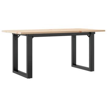 Couchtisch O-Gestell 90x40x45cm Massivholz Kiefer und Gusseisen
