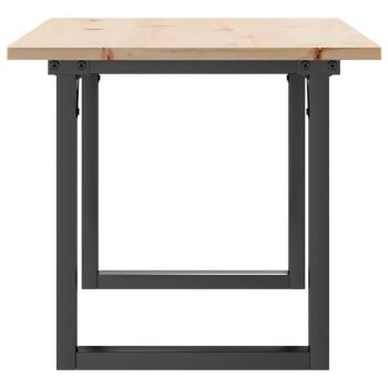 Couchtisch O-Gestell 90x40x45cm Massivholz Kiefer und Gusseisen