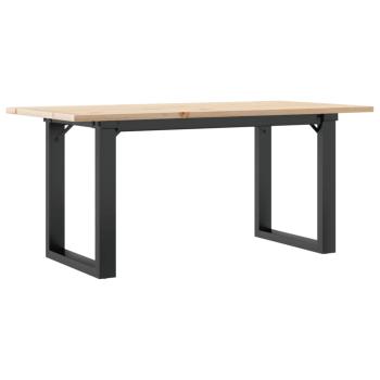 Couchtisch O-Gestell 90x40x45cm Massivholz Kiefer und Gusseisen
