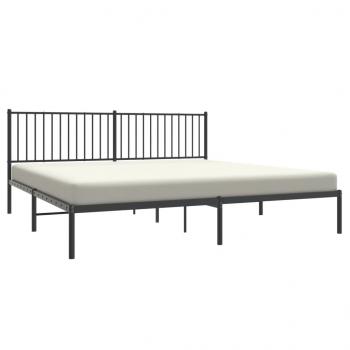 Bettgestell mit Kopfteil Metall Schwarz 200x200 cm