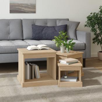 Couchtische 3 Stk. Sonoma-Eiche Holzwerkstoff