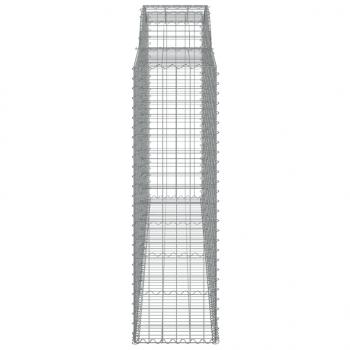 Gabionen mit Hochbogen 2 Stk. 300x50x160/180cm Verzinktes Eisen