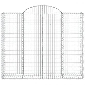 Gabionen mit Hochbogen 2 Stk. 200x50x160/180cm Verzinktes Eisen