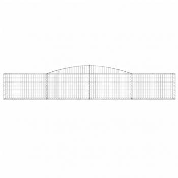 Gabionen mit Hochbogen 4 Stk. 400x30x60/80 cm Verzinktes Eisen