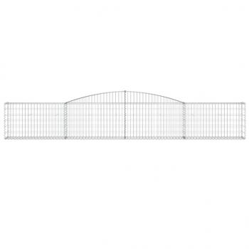 Gabionen mit Hochbogen 9 Stk. 400x30x60/80 cm Verzinktes Eisen