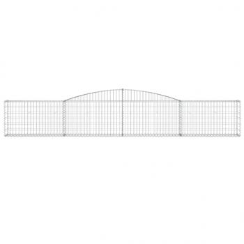 Gabionen mit Hochbogen 10 Stk. 400x30x60/80 cm Verzinktes Eisen