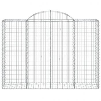 Gabionen mit Hochbogen 4 Stk. 200x50x140/160cm Verzinktes Eisen