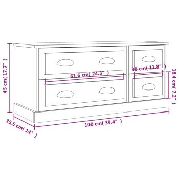 ARDEBO.de - TV-Schrank Braun Eichen-Optik 100x35,5x45 cm Holzwerkstoff