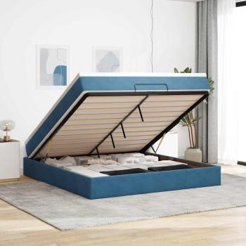 ARDEBO.de - Ottoman-Bett mit Matratze Dunkelblau 160x200 cm Samt