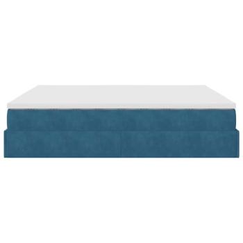 Ottoman-Bett mit Matratze Dunkelblau 160x200 cm Samt