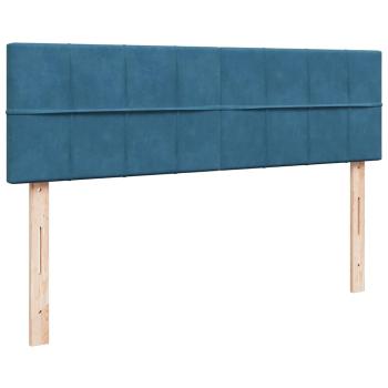 Ottoman-Bett mit Matratze & LEDs Dunkelblau 160x200 cm Samt