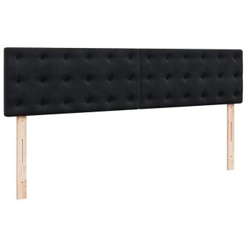 Ottoman-Bett mit Matratze & LEDs Schwarz 160x200 cm Samt