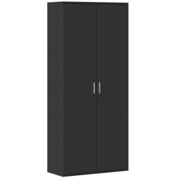 Highboard Schwarz 80x35x180 cm Holzwerkstoff