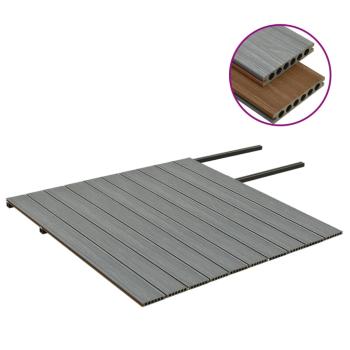 WPC Terrassendielen mit Zubehör Braun und Grau 20 m² 2,2 m