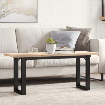 ARDEBO.de - Couchtisch O-Gestell 110x40x45,5 cm Massivholz Kiefer Gusseisen