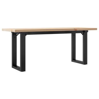 Couchtisch O-Gestell 110x40x45,5 cm Massivholz Kiefer Gusseisen