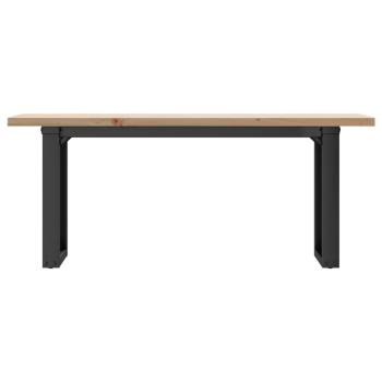 Couchtisch O-Gestell 110x40x45,5 cm Massivholz Kiefer Gusseisen