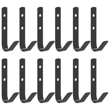 Wandhaken J-Form 12 Stk. Schwarz Stahl