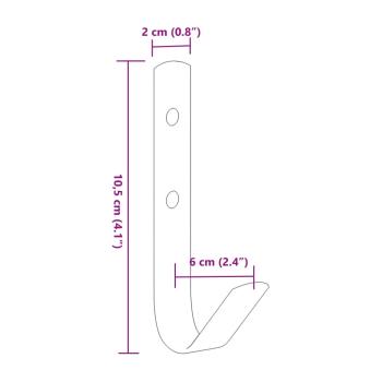 Wandhaken J-Form 12 Stk. Schwarz Stahl
