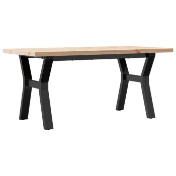 Couchtisch Y-Gestell 100x50x45,5 cm Massivholz Kiefer Gusseisen