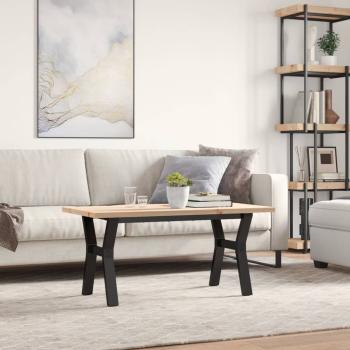 Couchtisch Y-Gestell 100x50x45,5 cm Massivholz Kiefer Gusseisen