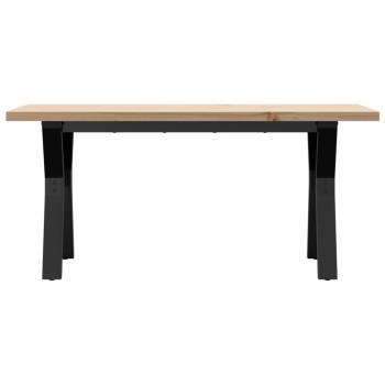 Couchtisch Y-Gestell 100x50x45,5 cm Massivholz Kiefer Gusseisen